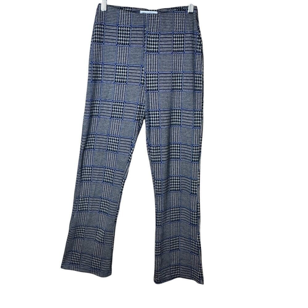URBAN OUTFITTERS Plaid Flare Leg Knit Pull On Pants Trousers Size Small